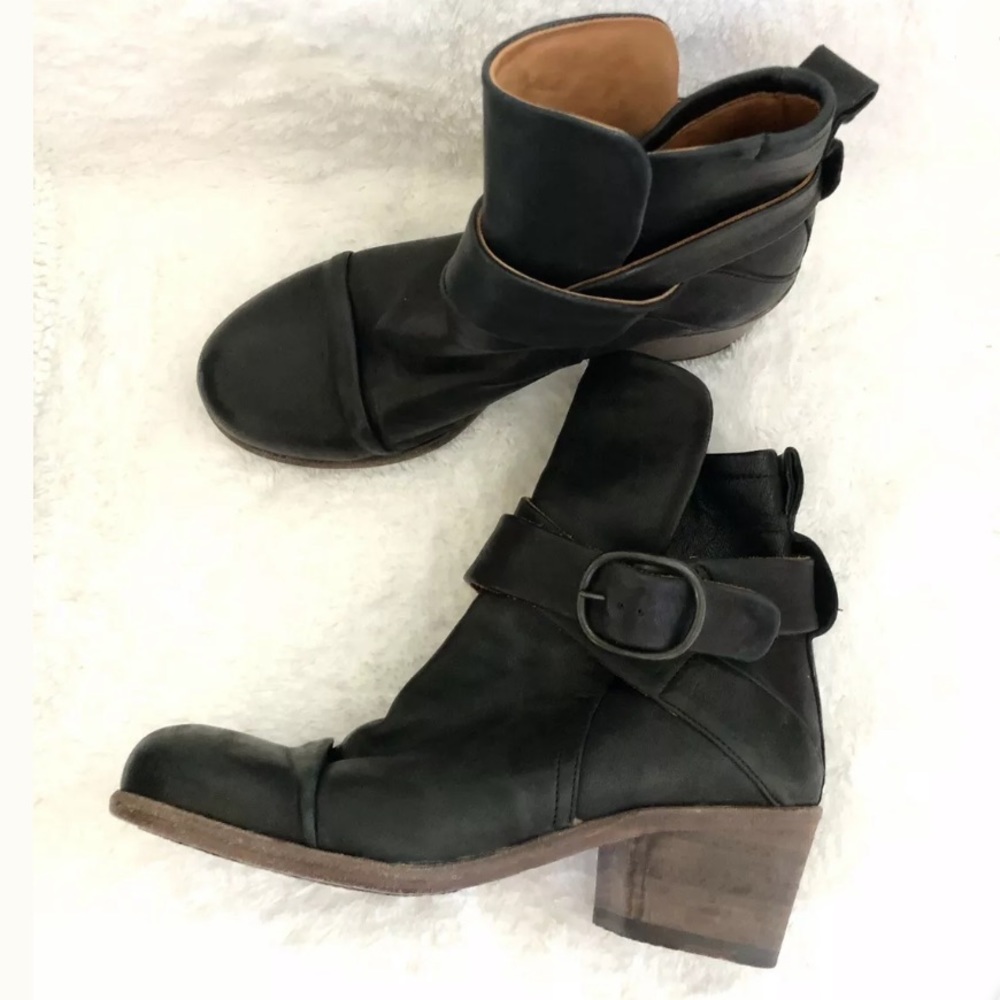 P. Monjo Lexi Leather Booties Boots Size 36.5 6.5